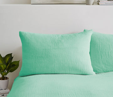 Muslin Pillow Covers 100% Cotton 200 Thread Count 2 Layers Extra Absorbent, Comfy and Soft (2 Pack) Luxury Pillowcases (75 x 50 CM)